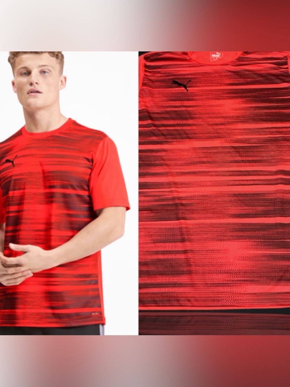 Puma Men’s coral /black Short-Sleeve Graphic Tee L